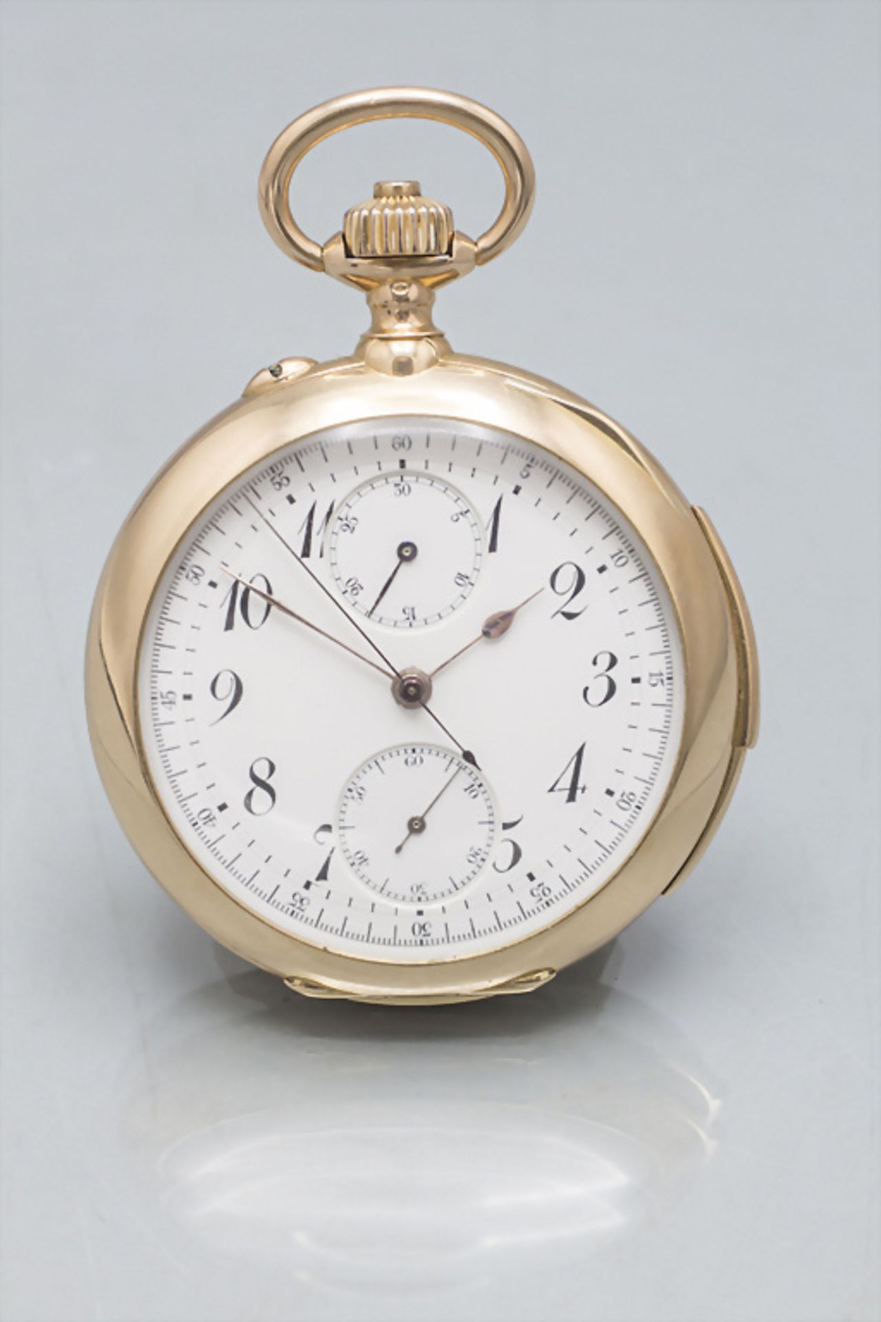 Offene Taschenuhr Minutenrepetition / A 18 ct gold open faced watch, Schweiz/Swiss, um 1910
