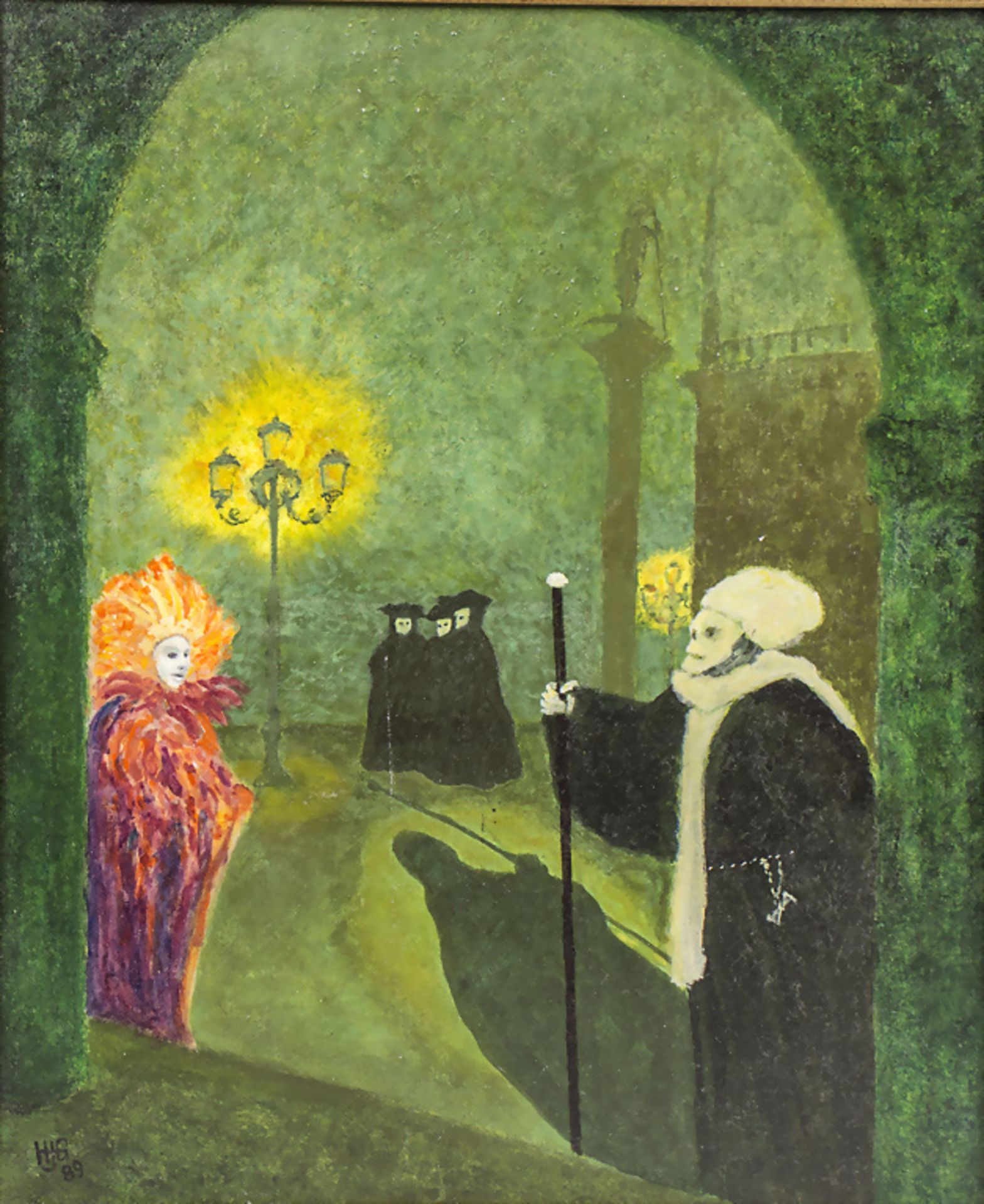 Unbekannter Künstler des 20. Jh., 'Der Tod verdrängt das Licht' / 'Death banishes light', 1989