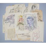 Konvolut Zeichnungen 'Künstler des Yiddischen Theaters', New York, 1930er Jahre
