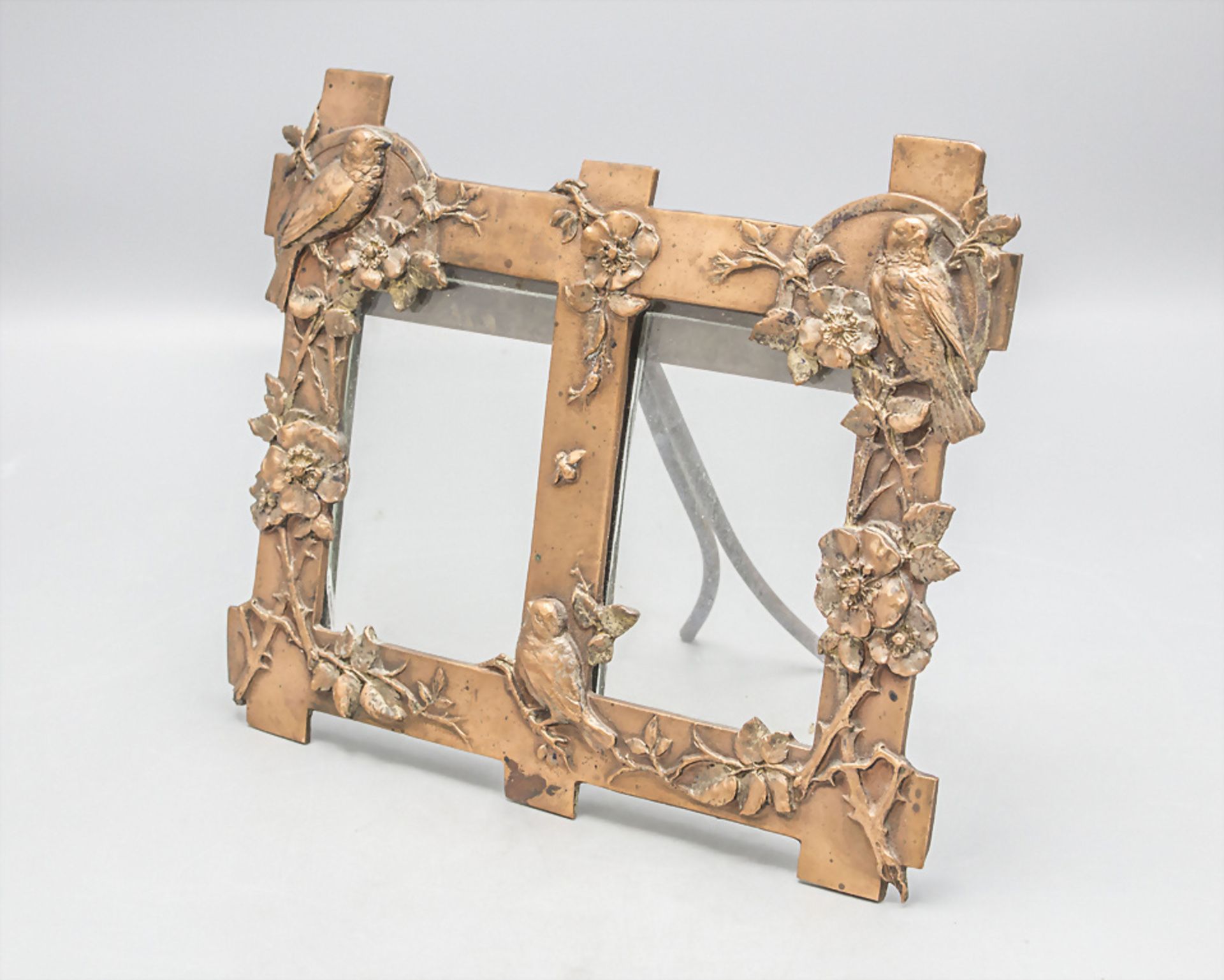 Jugendstil Doppelrahmen / An Art Nouveau copper double frame, um 1900