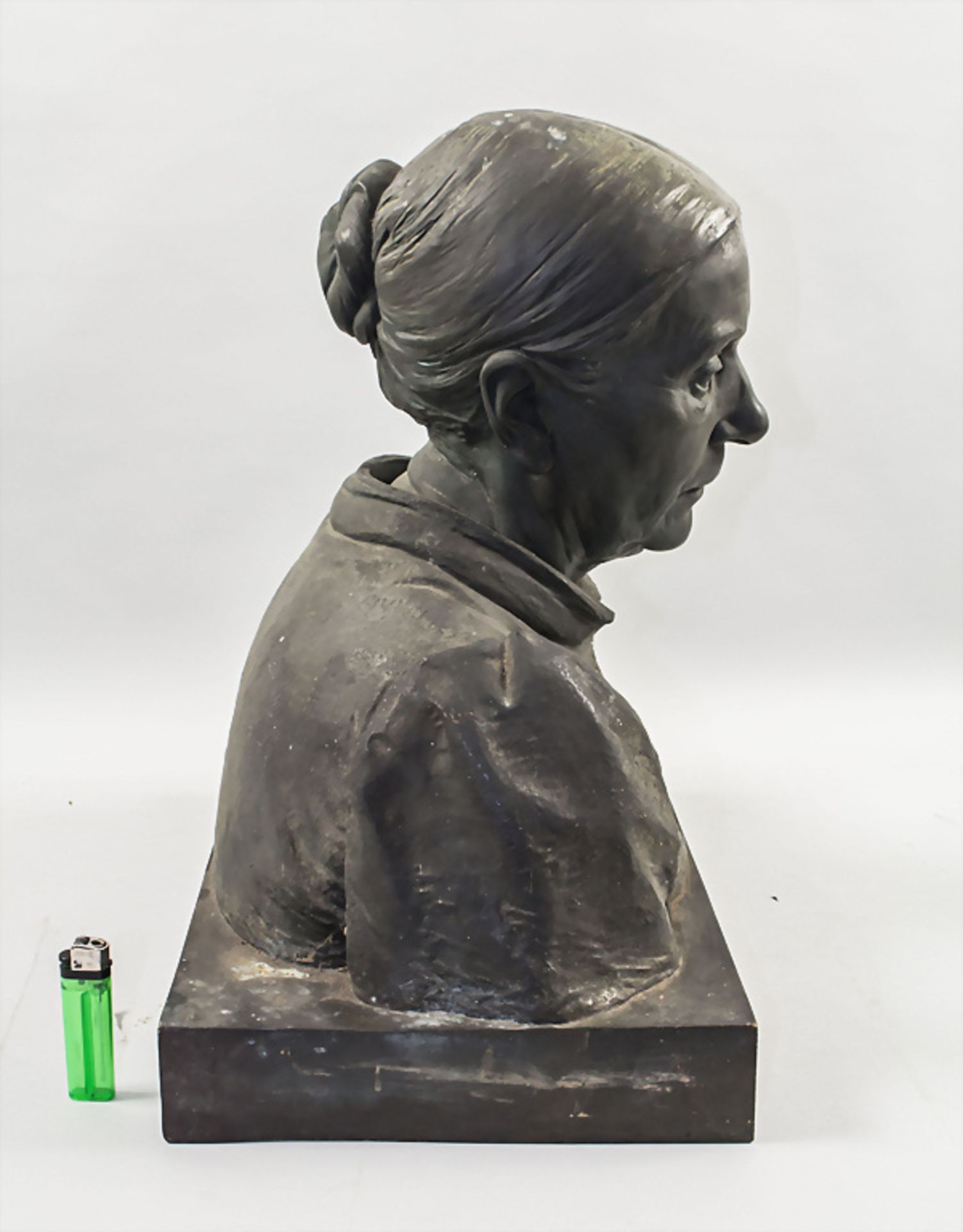 Johannes KNUBEL (1877 Münster-1949 Düsseldorf), Bronze 'Büste einer alten Frau' / A bronze ... - Bild 3 aus 8