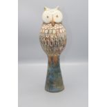 Keramik-Zierobjekt 'Eule' / A ceramic owl, Eva Fritz-Lindner, Karlsruher Majolika