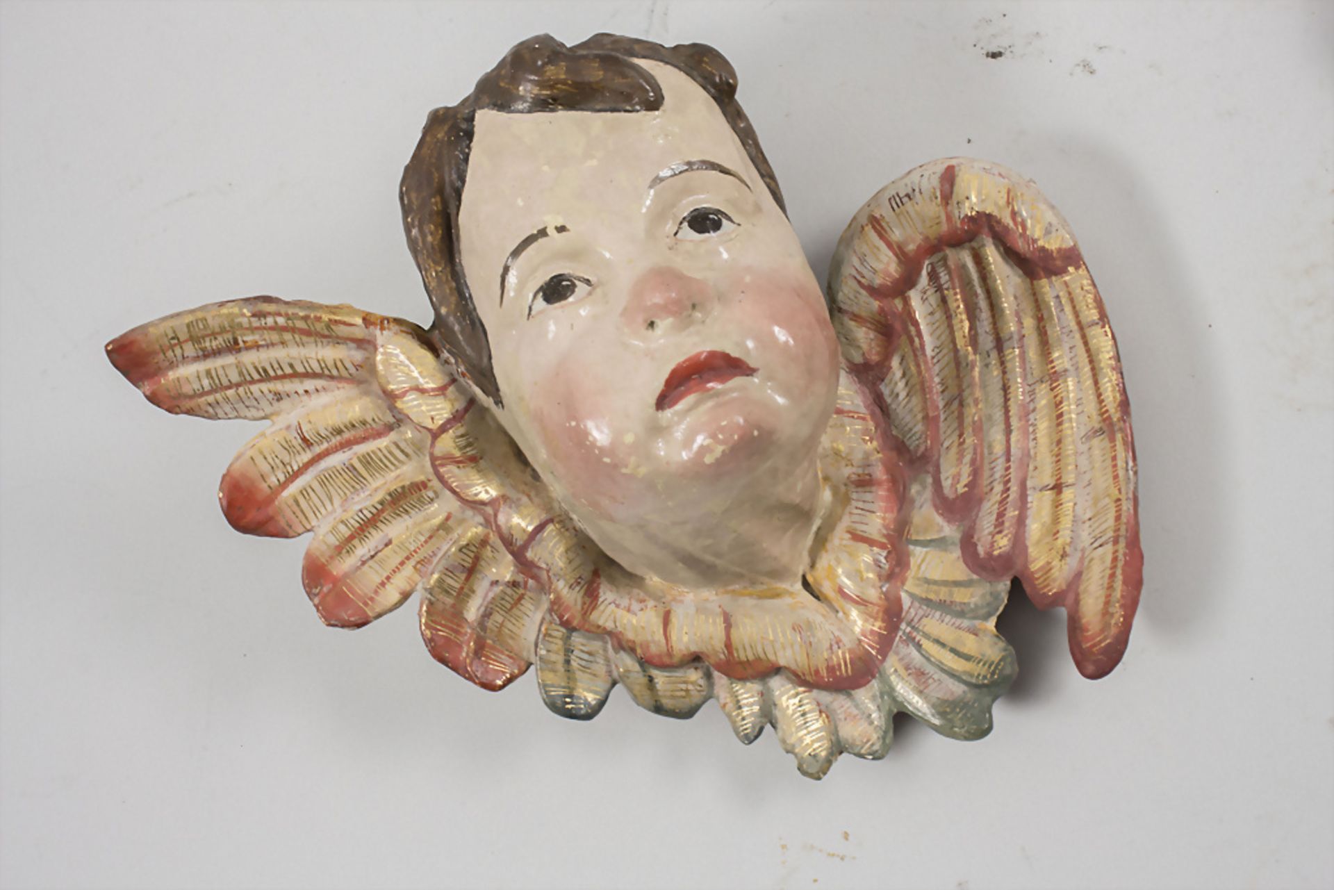 Paar geflügelte Puttoköpfe / A pair of winged putto heads, süddeutsch, 18. Jh. - Image 2 of 6