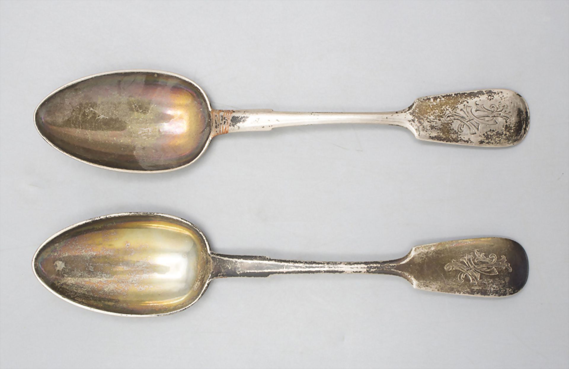 2 Löffel / 2 silver spoons, Moskau/Moscow, um 1905 - Image 2 of 4