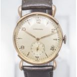 Gold Armbanduhr / A 14 ct gold wrist watch, Longines, Swiss/USA, um 1948