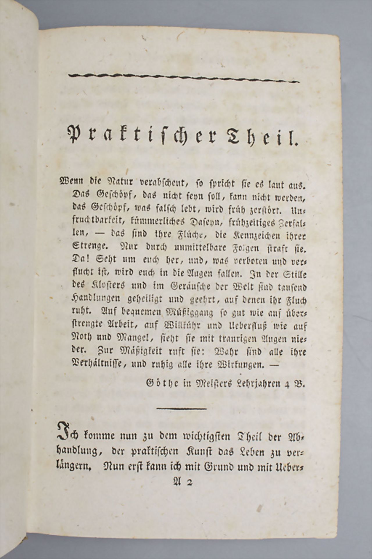 Christoph Wilhelm Hufeland 'Makrobiotik, die Kunst das menschliche Leben zu verlängern', Teil ... - Image 2 of 6