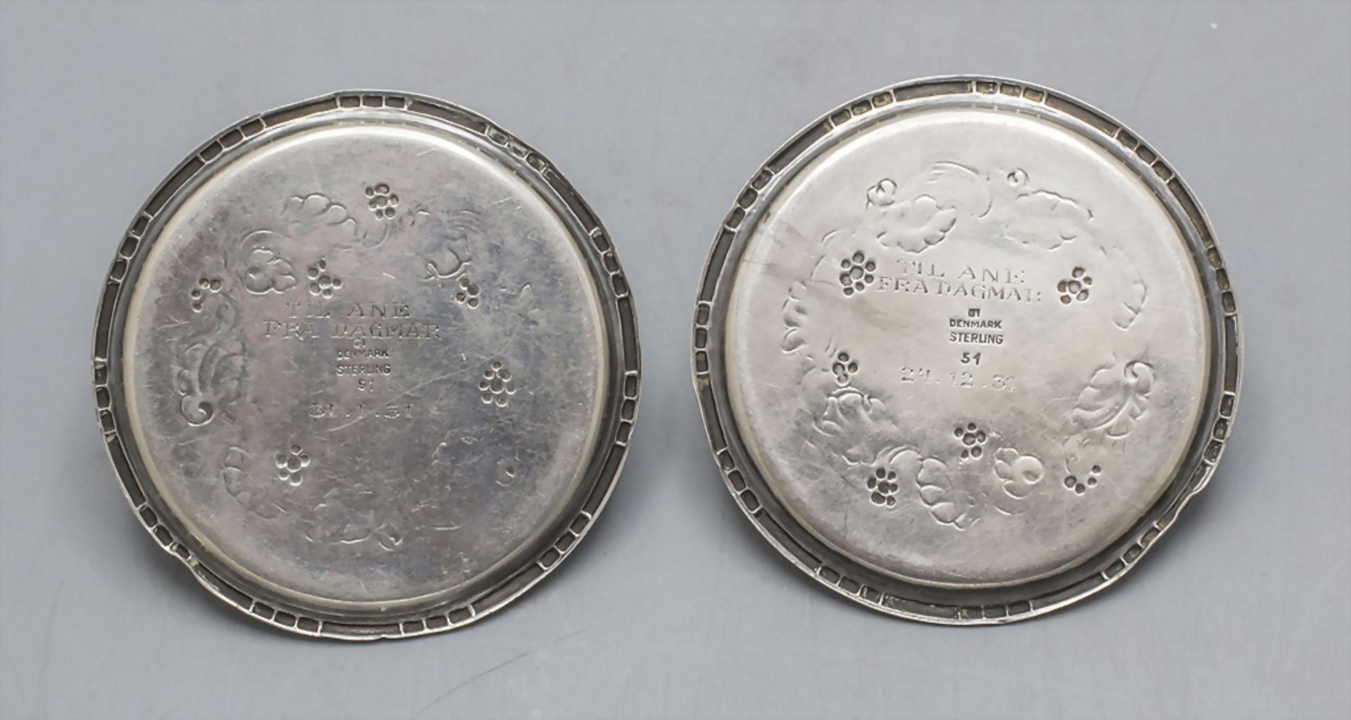 Paar Untersetzer / Two silver coasters, Georg Jensen, Kopenhagen, um 1931 - Image 2 of 3