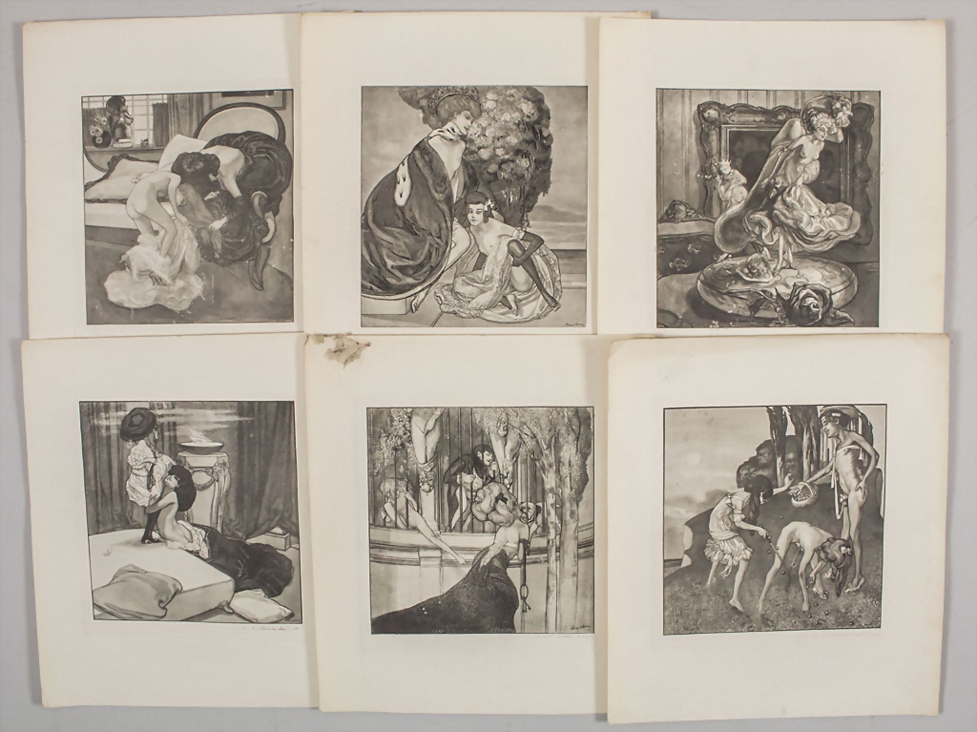 Franz VON BAYROS (1866-1924), Konvolut 6 erotische Grafiken / A collection of six erotic ...