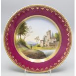 Teller mit Landschaftsmalerei / A plate with a landscape, KPM Berlin, um 1849-70