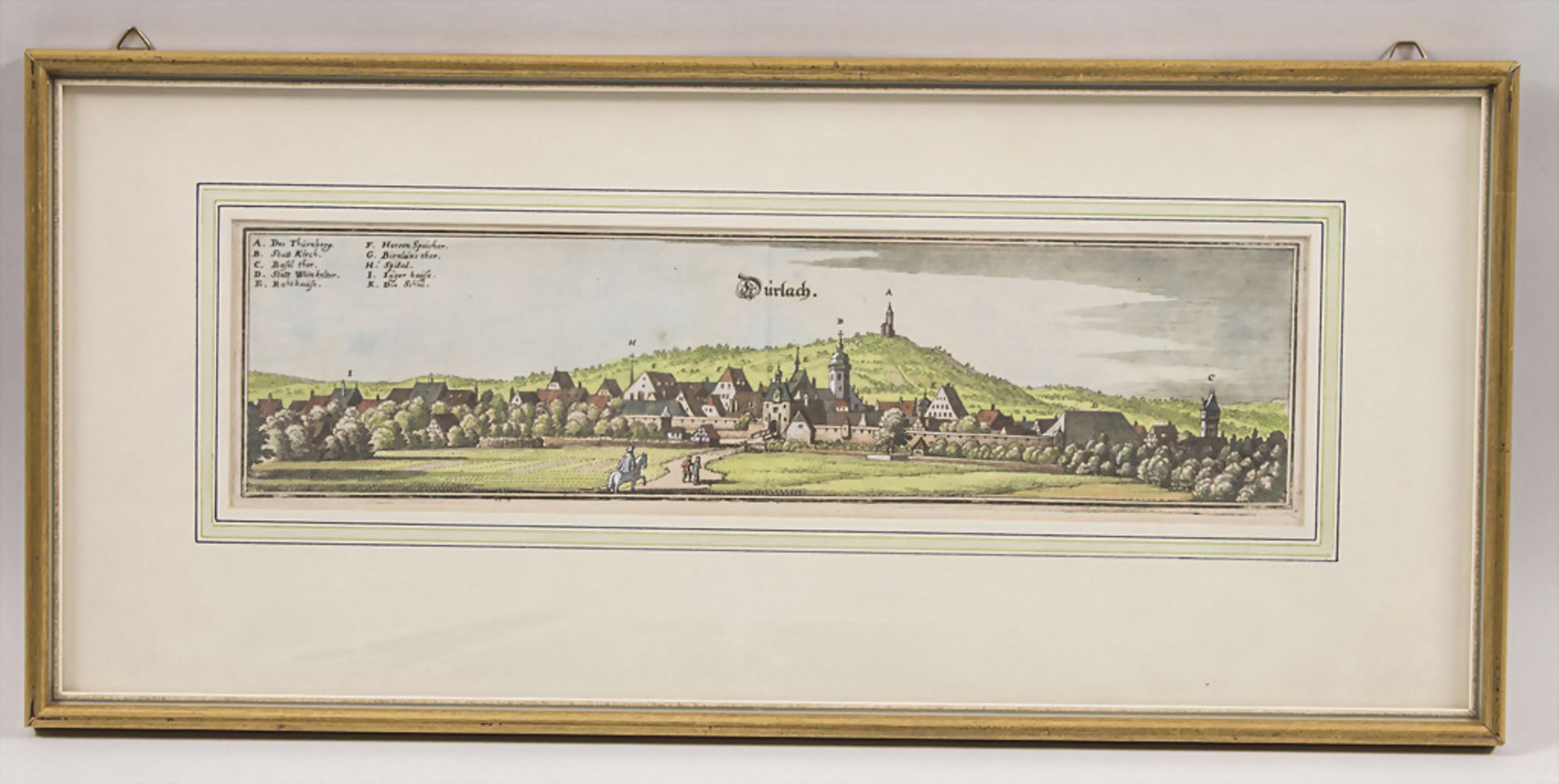 Matthäus Merian (1593-1650), 'Historische Ansicht Durlach' / 'A historic view of Durlach' - Image 2 of 5