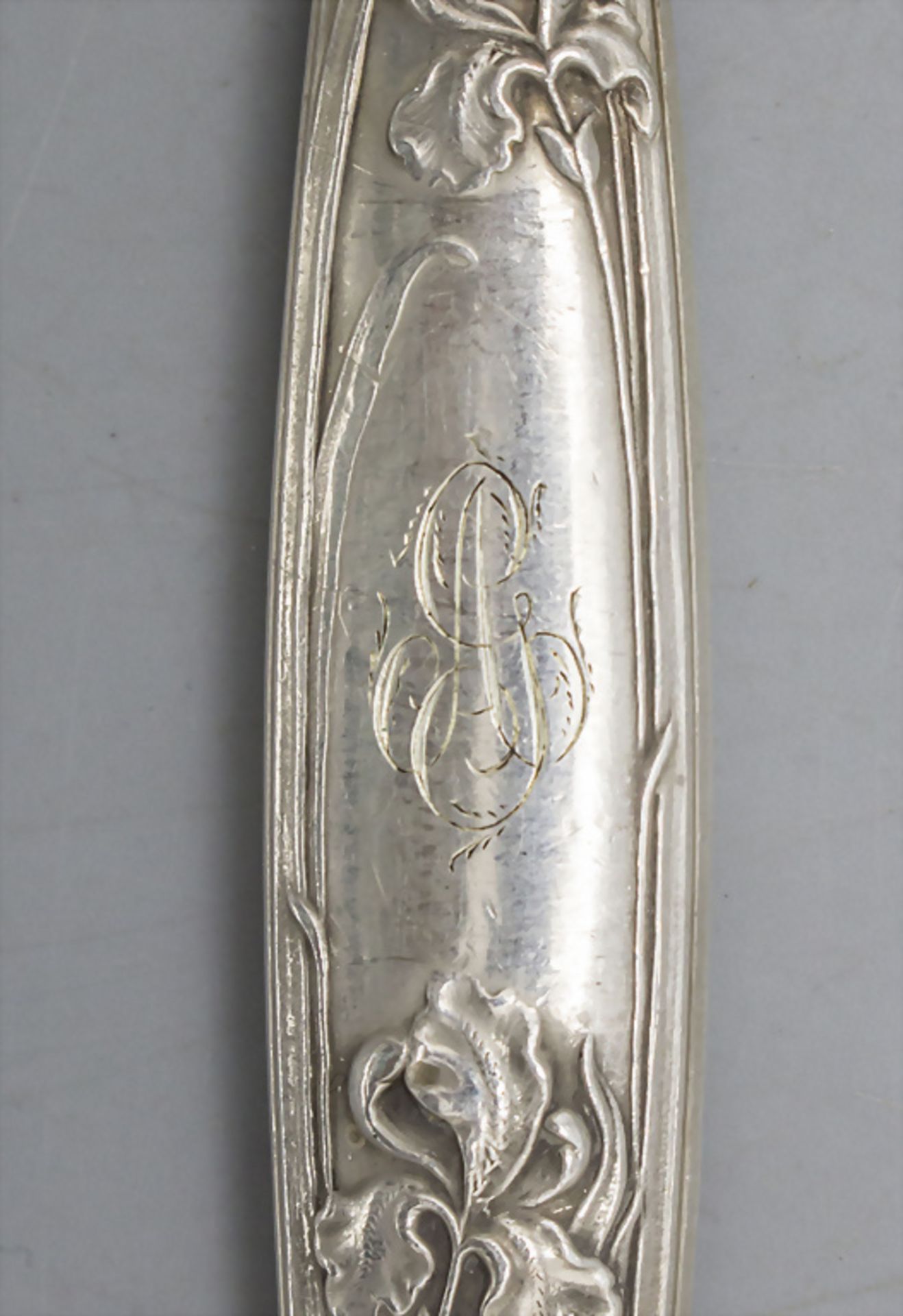 10 Jugendstil Messer mit Schwertlilien / 10 Art Nouveau silver knives with lilies, Louis ... - Bild 3 aus 6