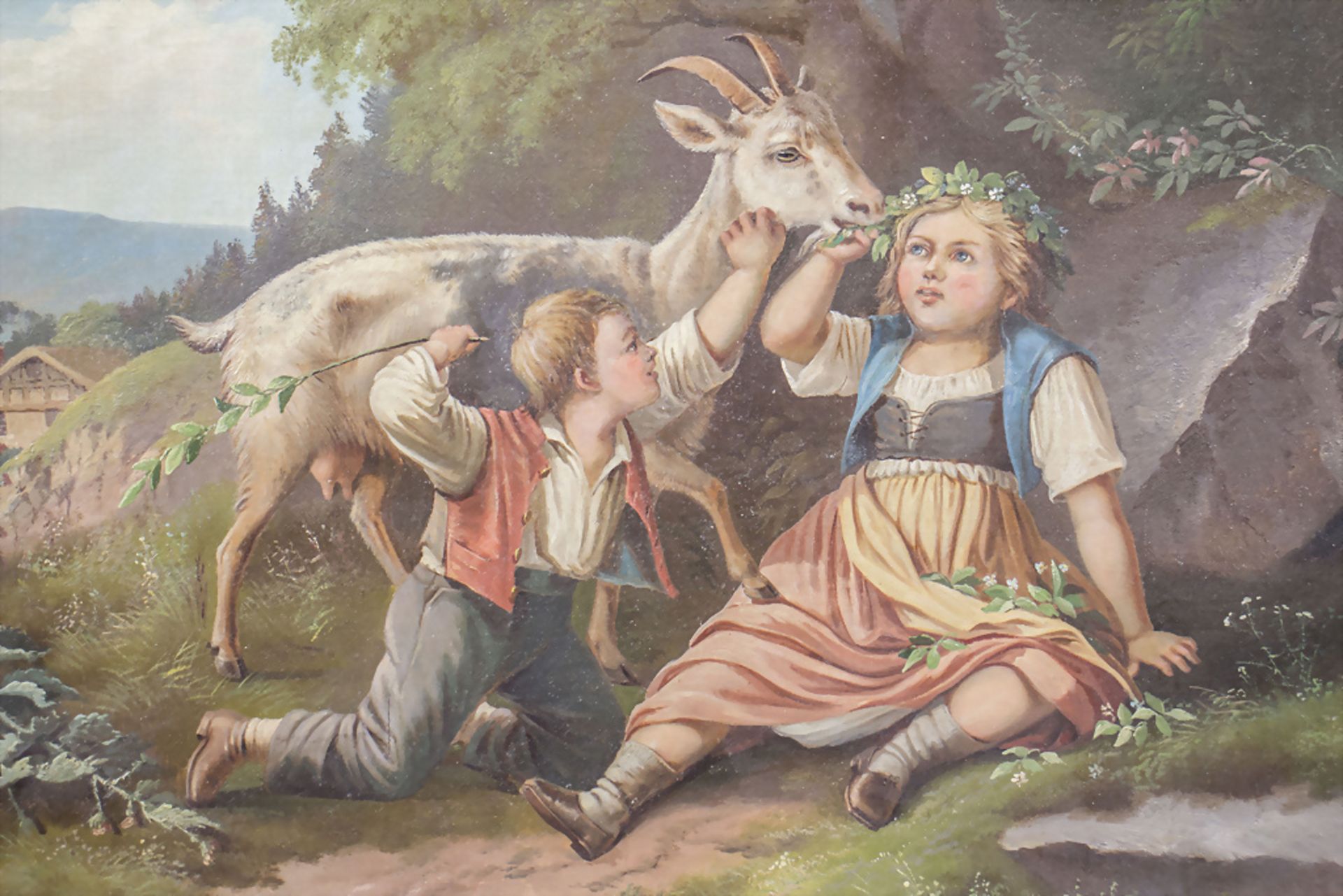 Rudolf GAUPMANN (1815-1877), 'Kinder mit Ziege' / 'Children with goat' - Image 3 of 5