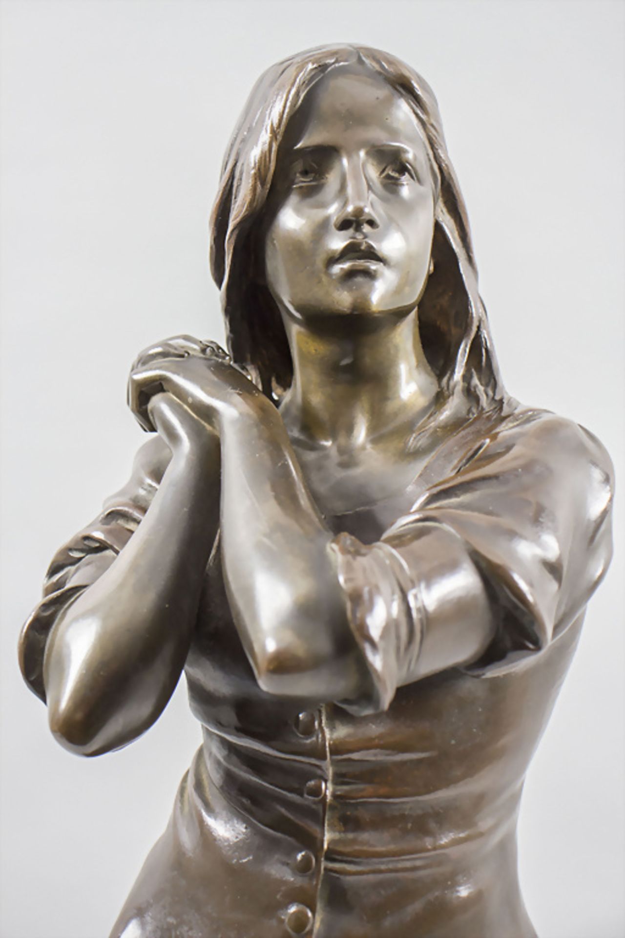 Jugendstil Frauenskulptur 'Jeanne D'Arc', Francois-Raoul Larche (1860-1912), um 1900 - Image 2 of 8
