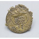 Jugendstil Medaillon mit Reliefdekor / An Art Nouveau medallion with a young woman wearing a ...