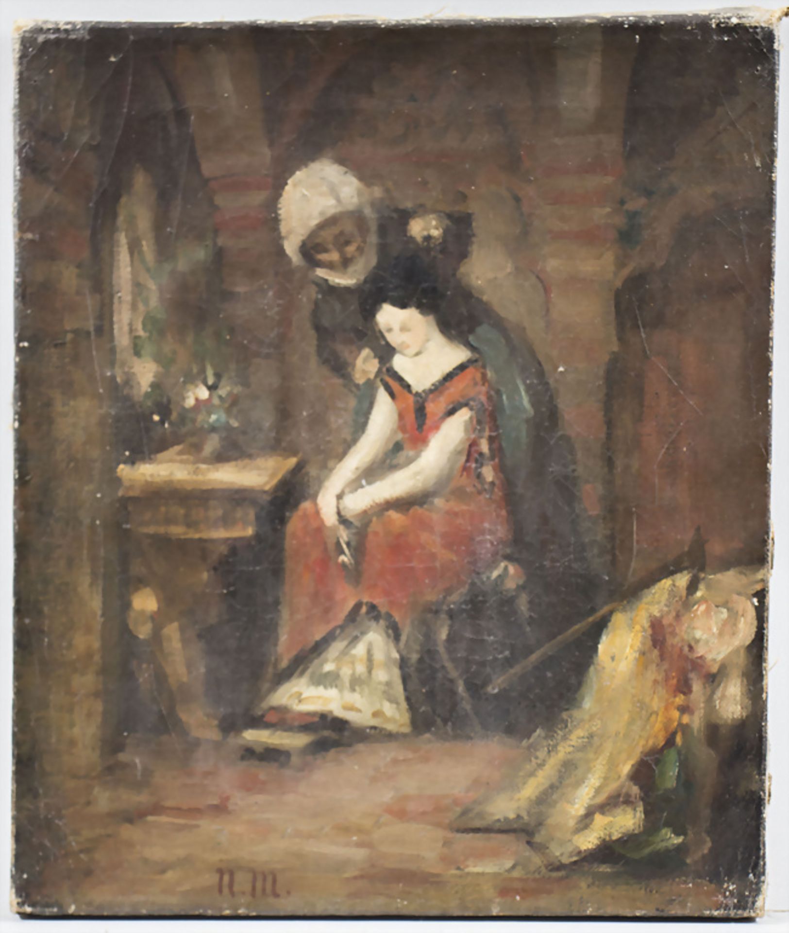 Unbekannter Künstler des 19. Jh., 'Zwei Frauen in der Stube' / 'Two women in the parlour', 19. Jh.
