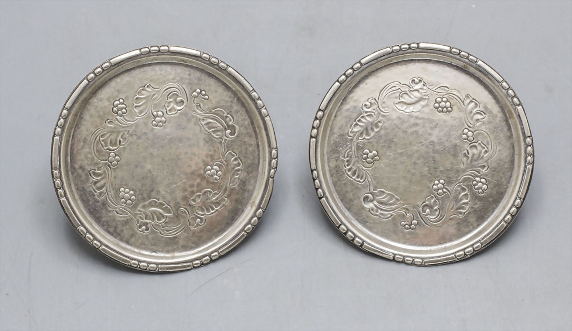 Paar Untersetzer / Two silver coasters, Georg Jensen, Kopenhagen, um 1931