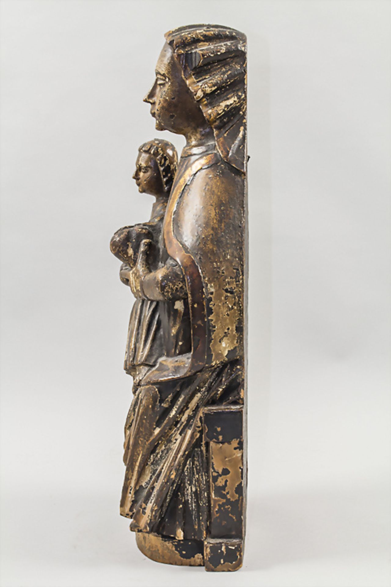 Madonna mit Kind auf Thron / Madonna and child on throne, romanische Manier, wohl alpenländisch - Bild 3 aus 6