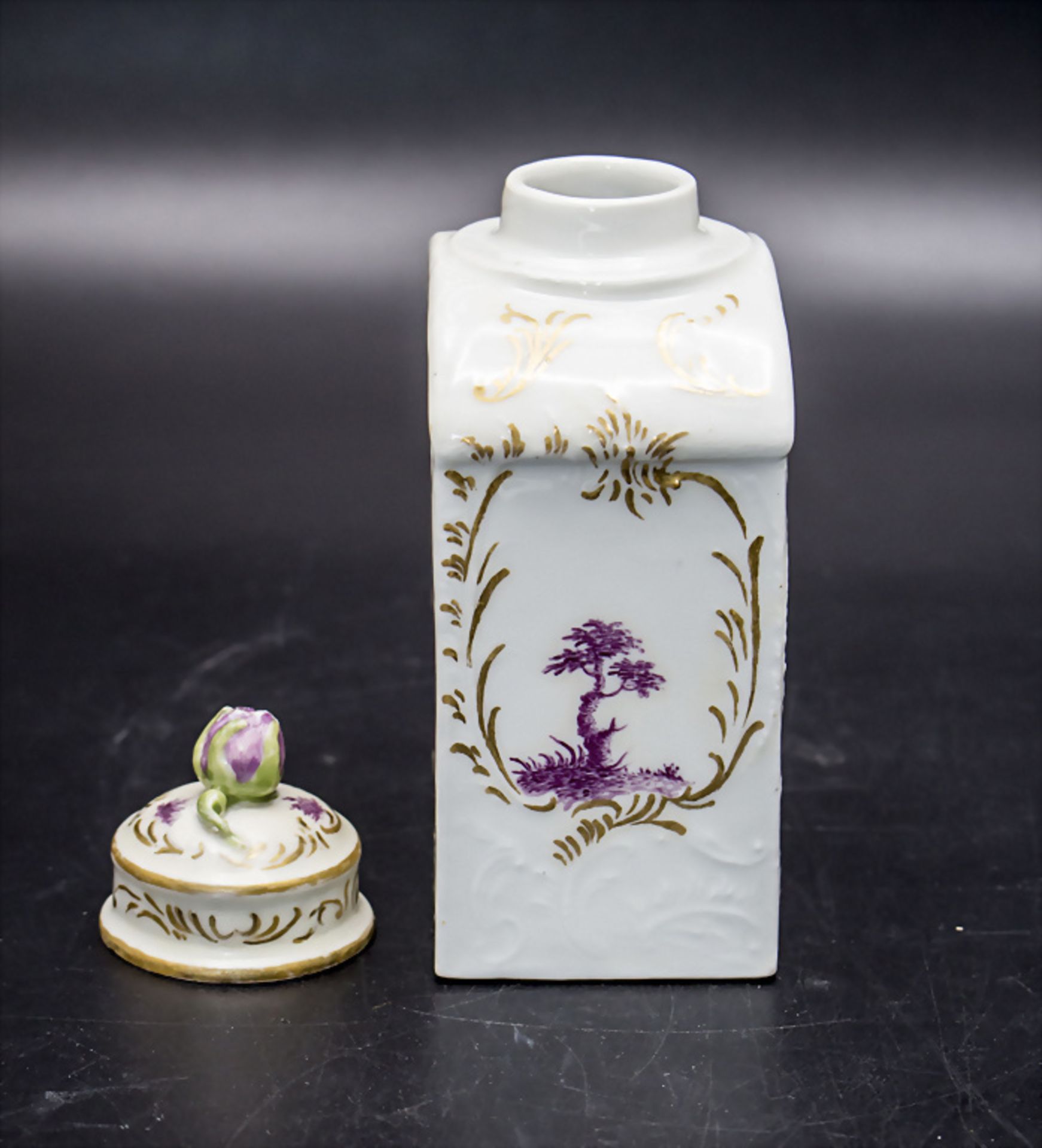 Teedose mit Landschaft / A tea caddy with a landscape, Meissen, um 1750 - Bild 4 aus 6