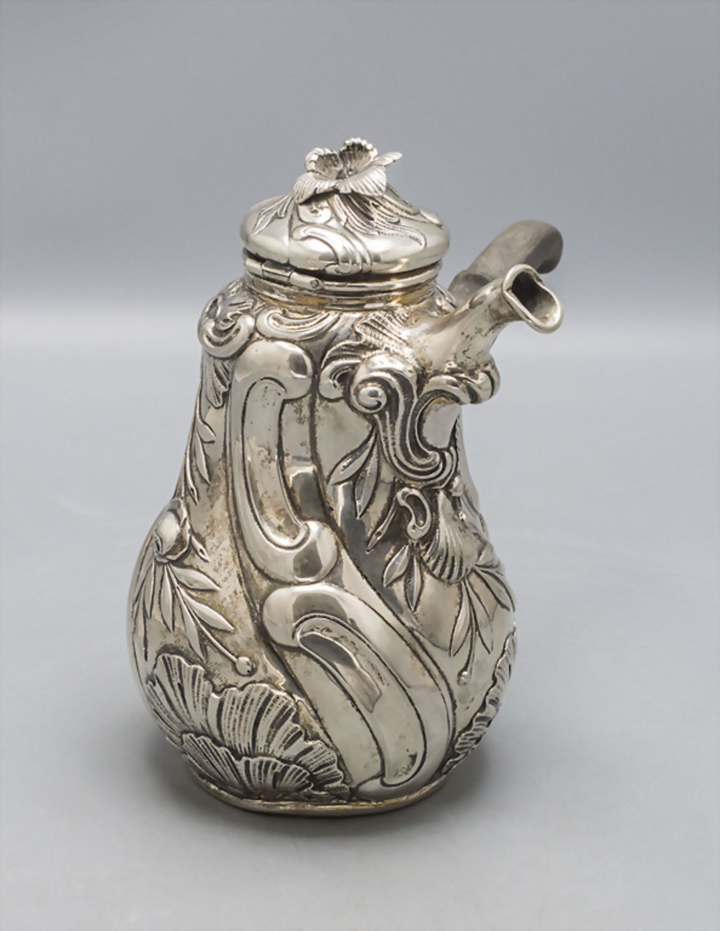 Rokoko Kanne / A Rococo silver pot, evtl. Wesel (Niederrhein), 18. Jh. - Image 3 of 6