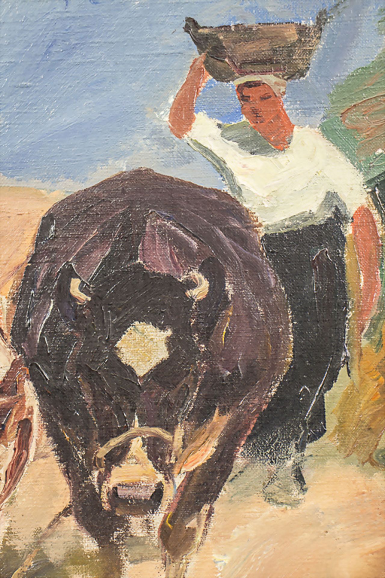 Otto DILL (1884-1957), 'Bäuerin mit Rindern' oder 'Ein sonniger Tag', 1918 - Image 4 of 7