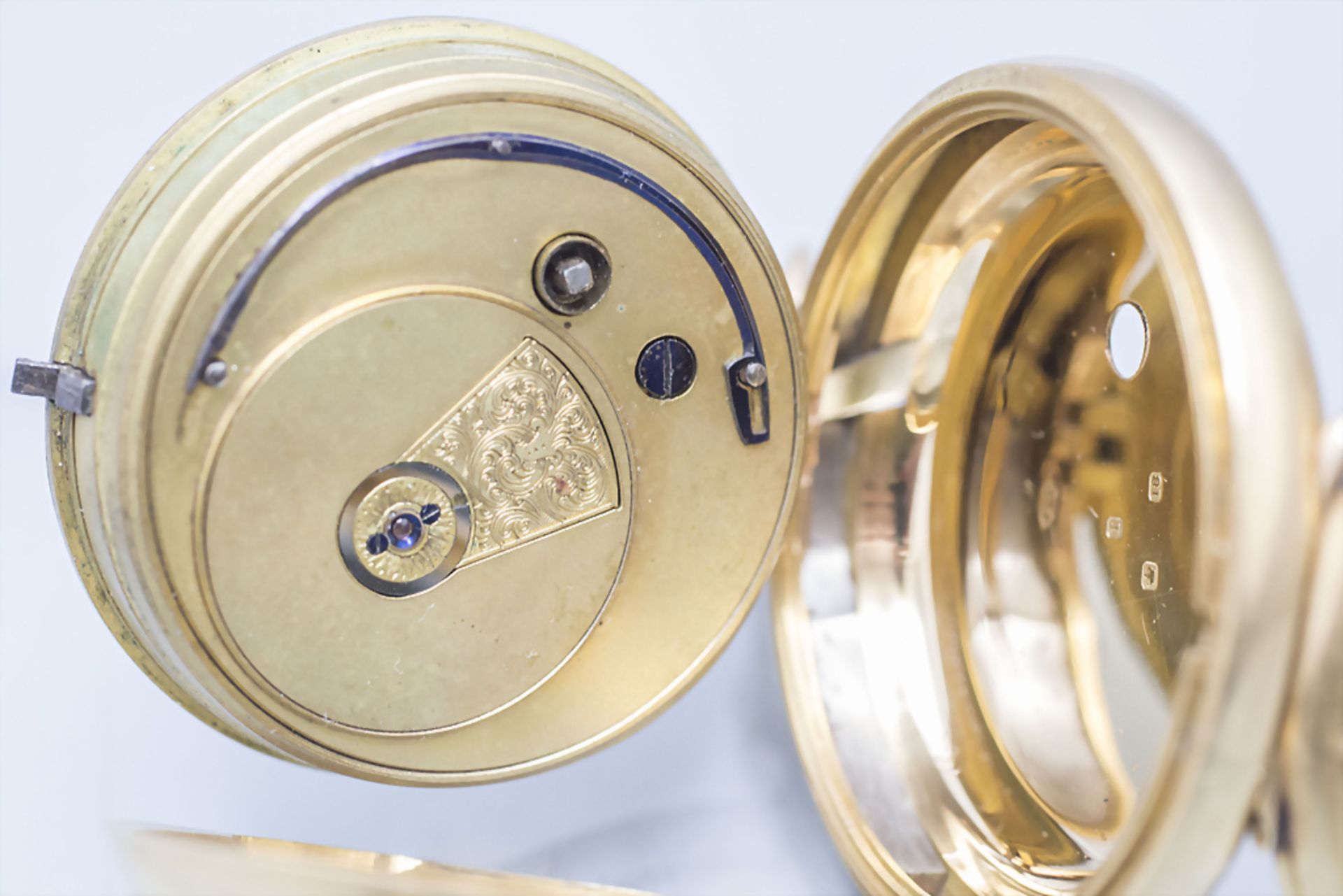 Offene Taschenuhr / An 18 ct gold open faced pocket watch, Hugh Wilkie, Glasgow, um 1900 - Bild 6 aus 8