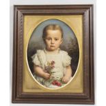 Auguste NOACK (1822-1905), 'Kinderporträt mit Wiesenblumen' / 'A child portrait with meadow ...
