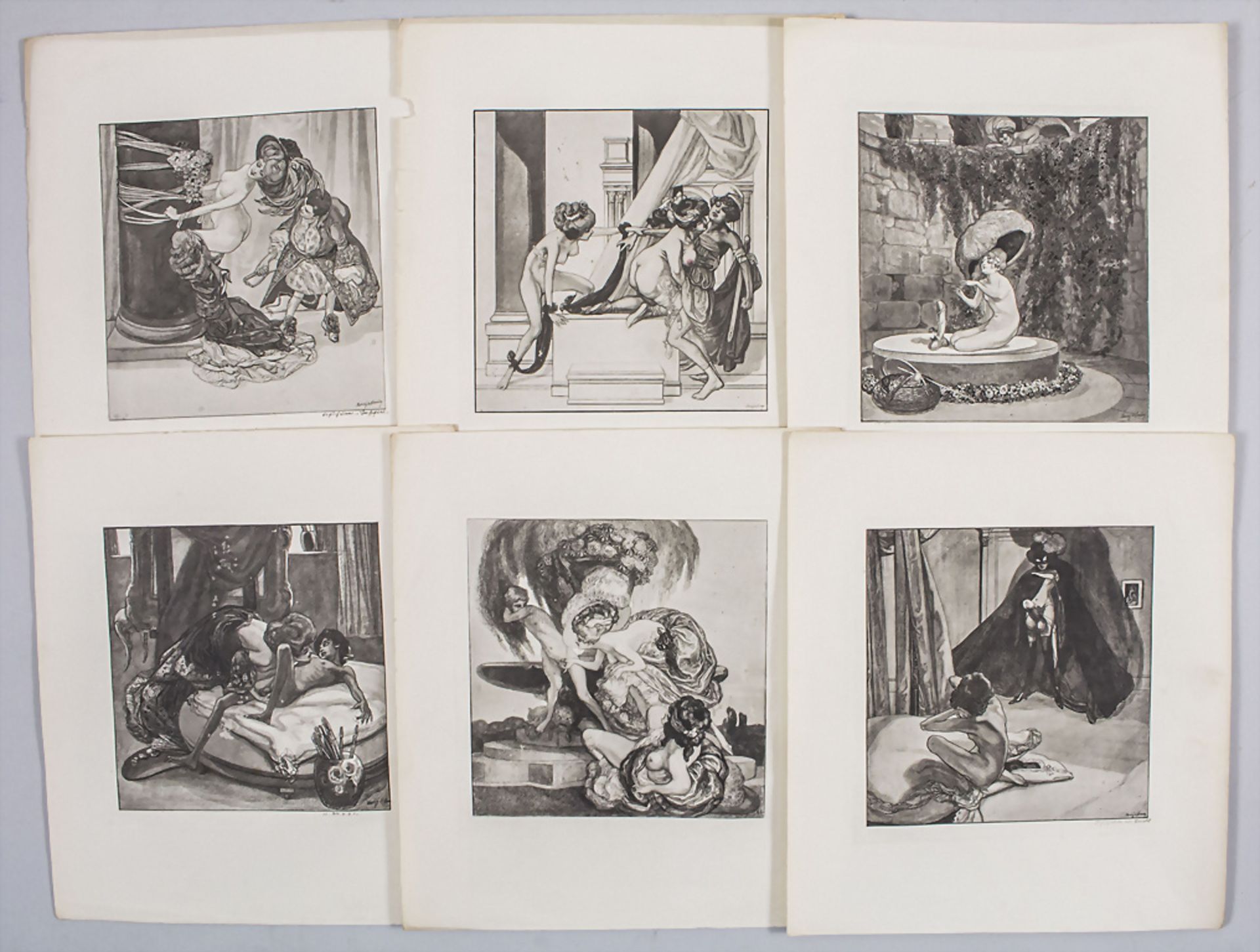 Franz VON BAYROS (1866-1924), Konvolut 6 erotische Grafiken / A collection of six erotic ...