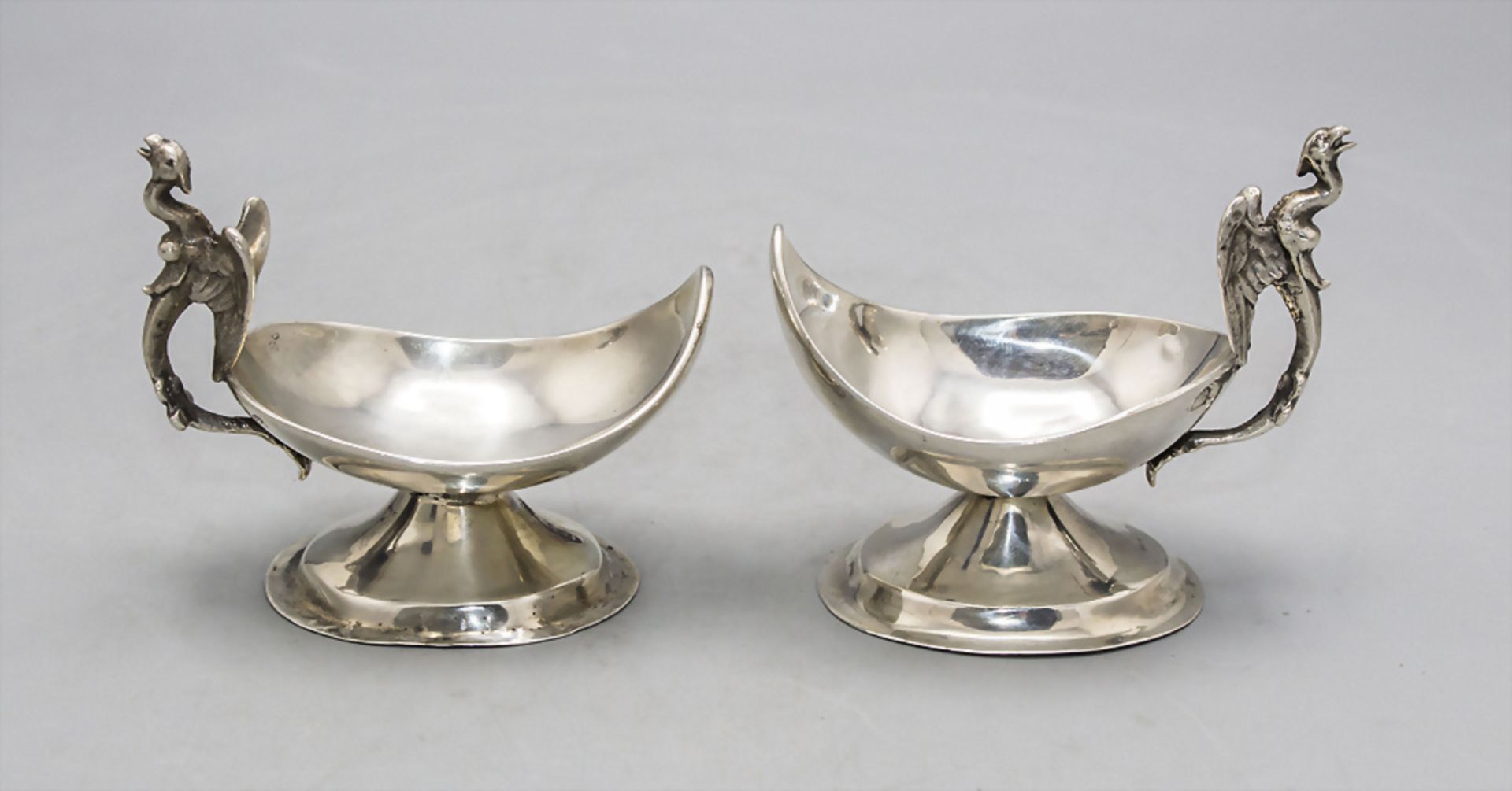 Paar Empire Salieren / A pair of Empire silver salt cellars, Wien, 1803