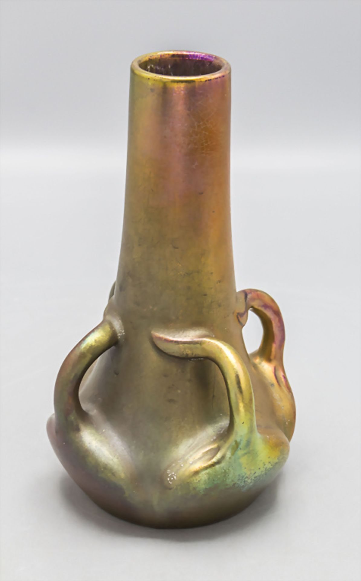Jugendstil Henkelvase / An Art Nouveau vase with handles, Delphin Massier, Vallauris, um 1900 - Bild 4 aus 5