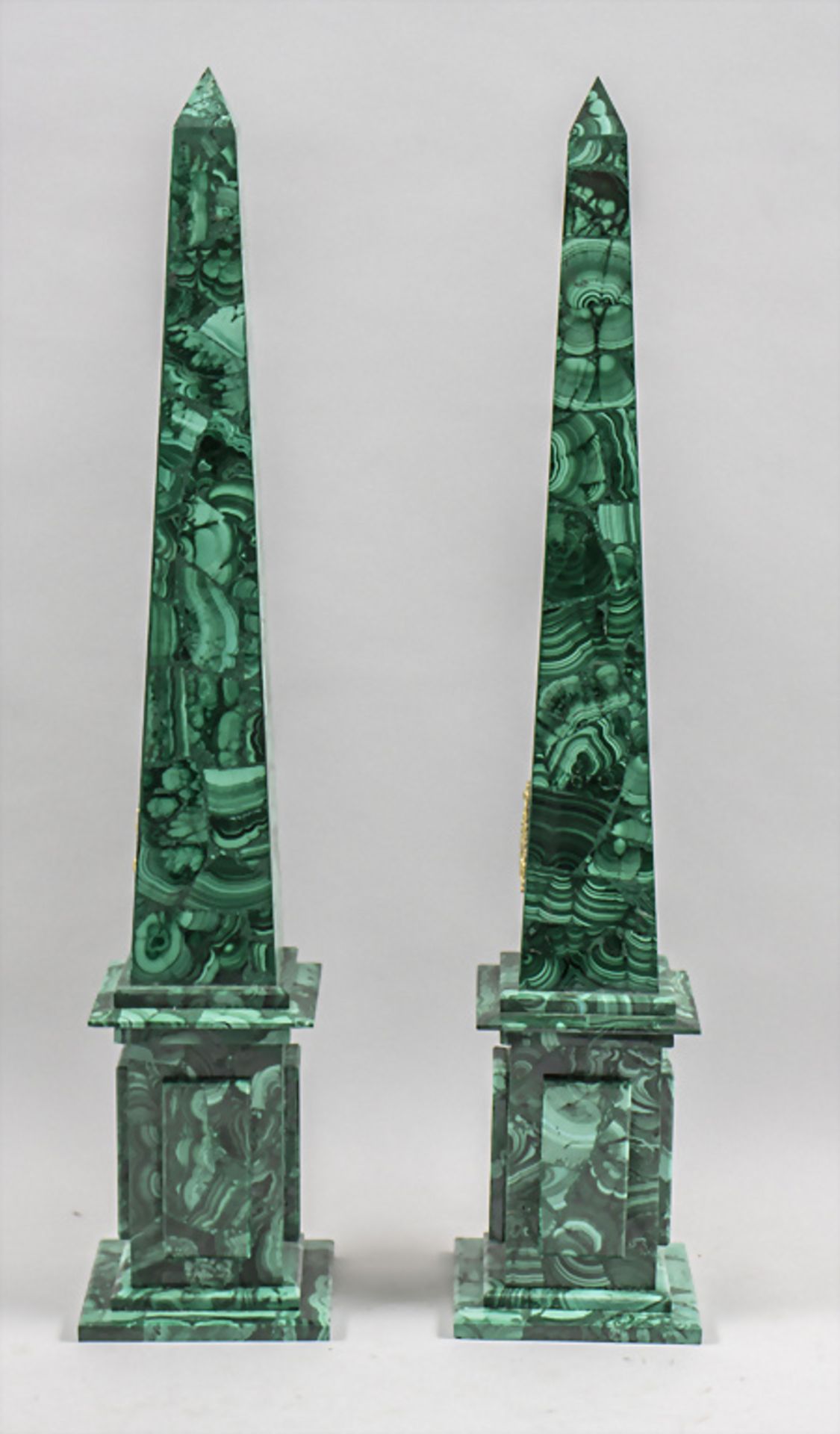 Paar Malachit Obelisken / A pair of malachite obelisks, Russland, 20. Jh. - Image 4 of 7