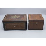 Zwei Holzschatullen / Two wooden caskets, deutsch, 19. Jh.