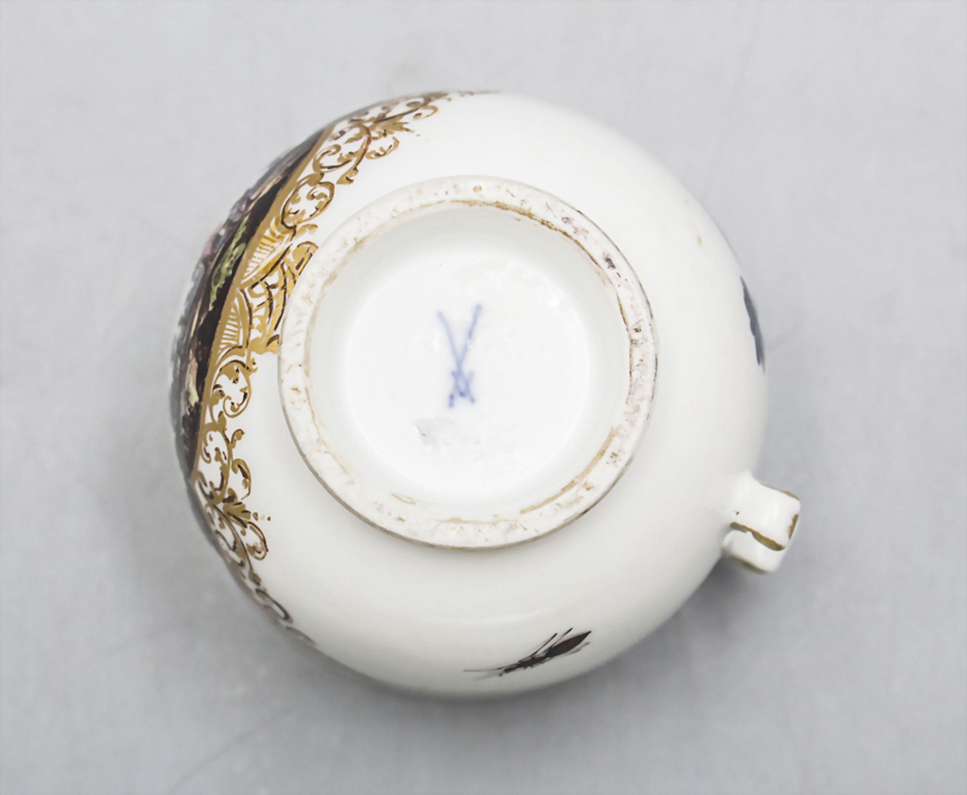 Barocke Tasse mit Landschaftszene und Reiter / An Baroque cup with a landscape, Meissen, um ... - Image 6 of 6