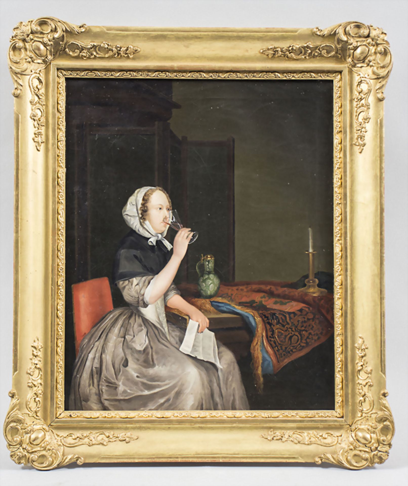 Gerard Ter Borch d. J.(1665), nach, 'Dame mit Weinglas' / after, 'A lady with wine glass', ... - Bild 2 aus 4