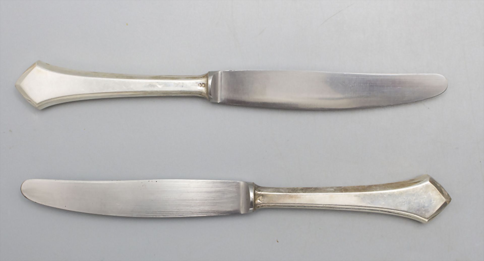 12 tlg. Dessertbesteck / 12 pieces of silver dessert cutlery, Tschechoslowakei, um 1925 - Image 3 of 6