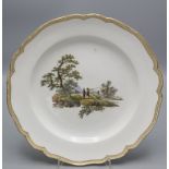Teller mit feiner Landschaftsmalerei / A plate with a landscape, Meissen, Marcolini-Periode, ...