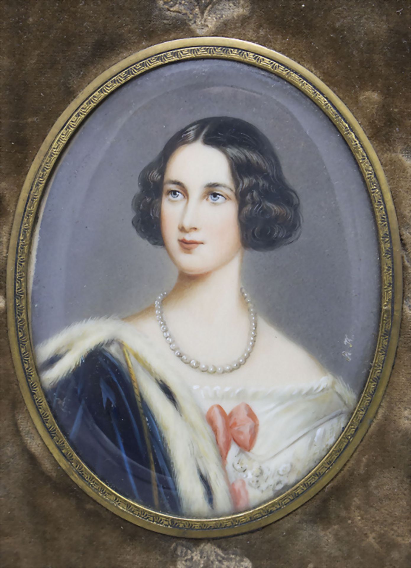 Miniatur Porträt Marie Friederike Prinzessin von Preussen, um 1845 - Bild 2 aus 5