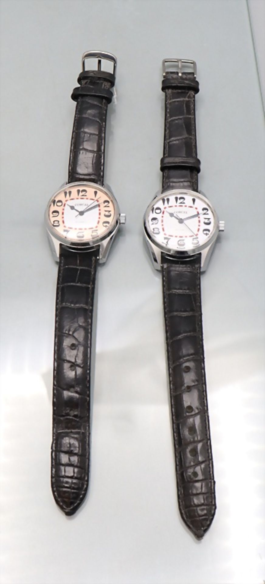Zwei Herrenarmbanduhren / Two men's wristwatches, Corcel - Image 3 of 7