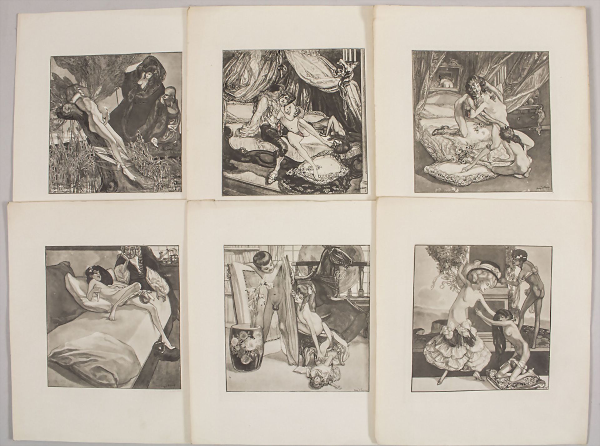 Franz VON BAYROS (1866-1924), Konvolut 6 erotische Grafiken / A collection of six erotic ...