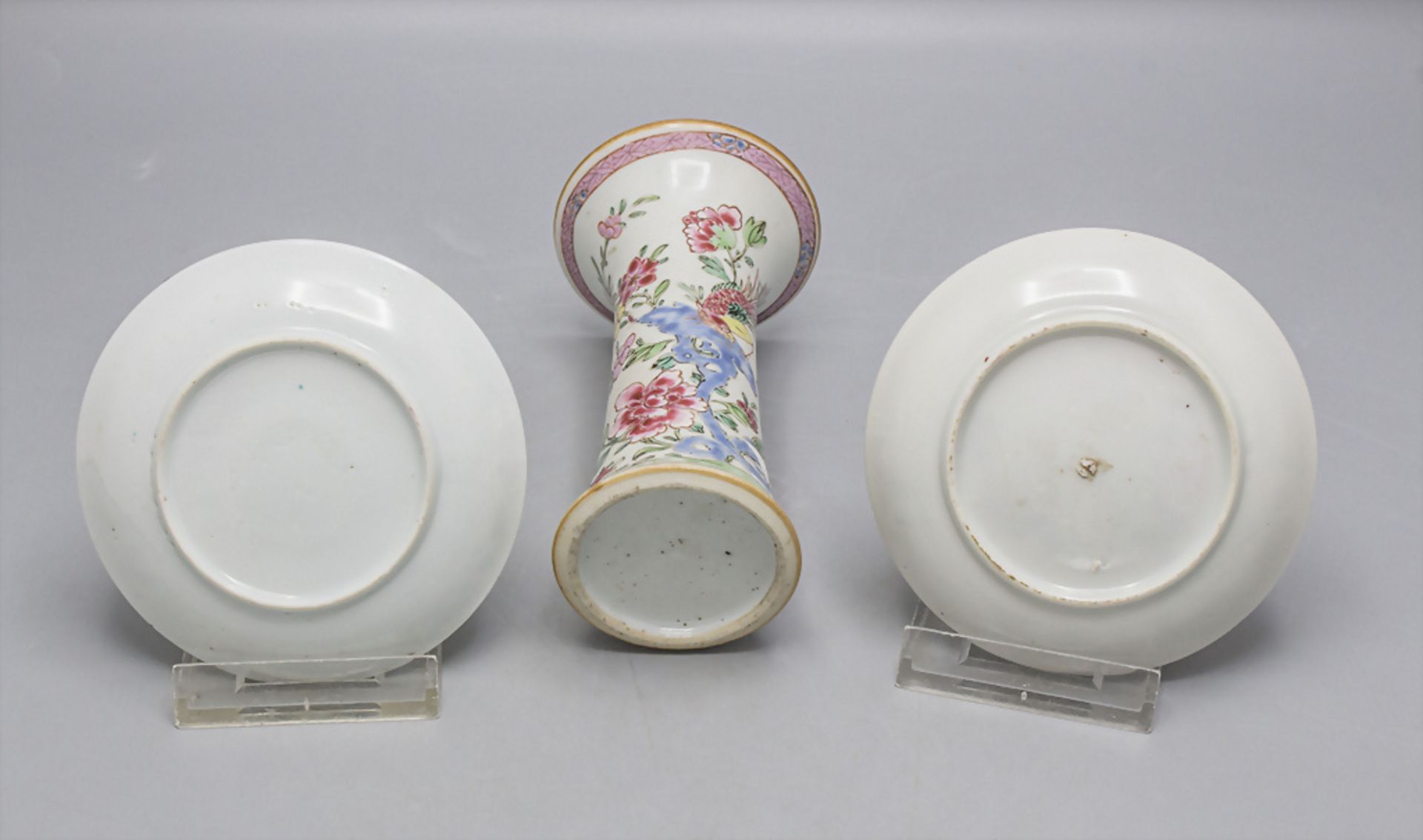 Konvolut 'Familie-Rose Porzellan' / A set of three 'Famille rose' porcelain pieces, Qianlong ... - Image 2 of 5