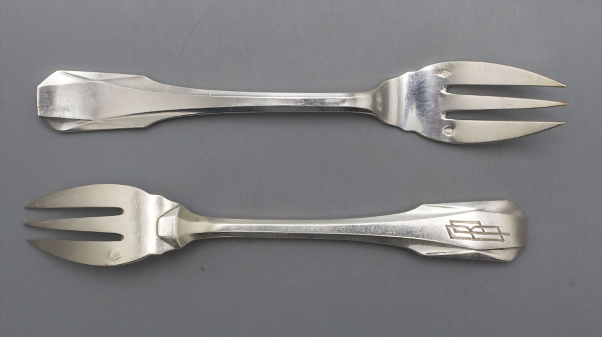 Art Déco Fischbesteck für 18 Personen / 38 pieces of silver Art Deco fish cutlery, Frankreich, ... - Image 4 of 8
