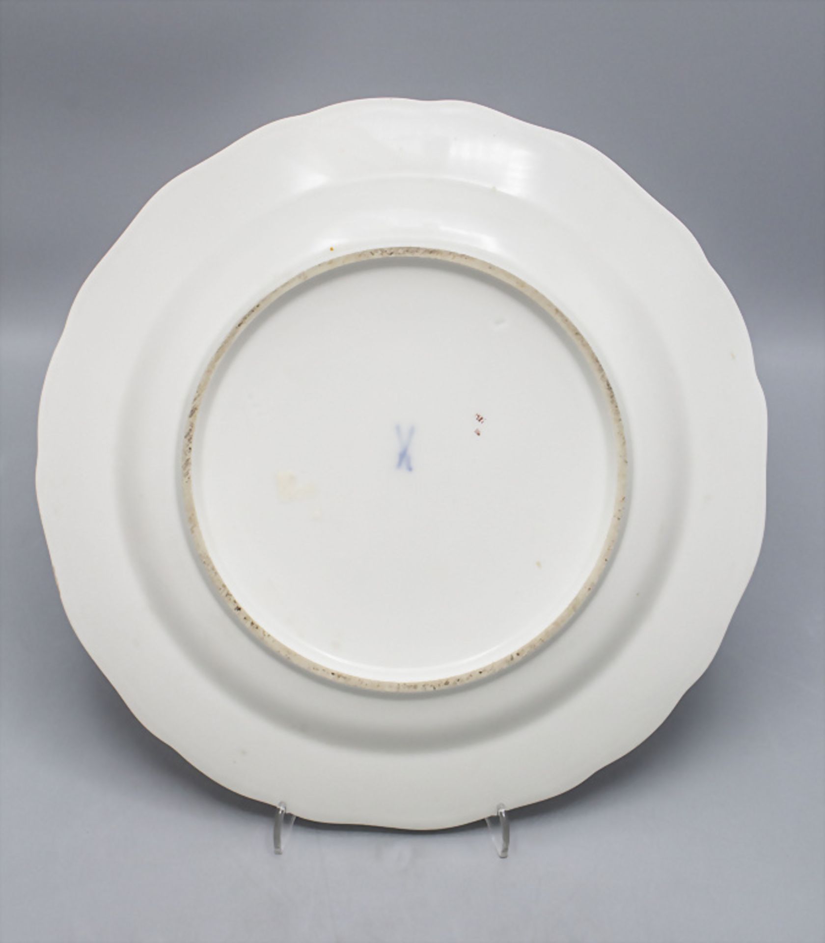 Teller mit Gartenrotschwanz / A plate with a redstart, Meissen, wohl 1. Hälfte 19. Jh. - Bild 2 aus 2