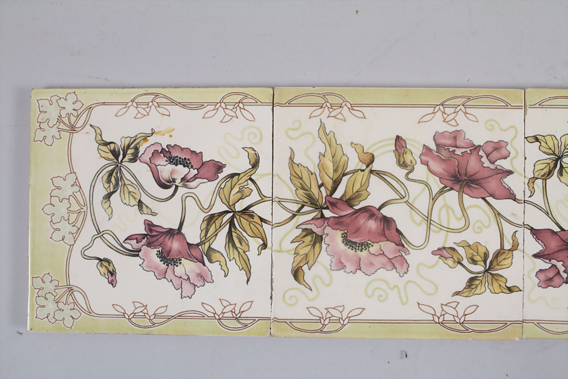 Konvolut 11 Jugendstil Fliesen / A set of 11 Art Nouveau tiles, um 1900 - Bild 4 aus 6