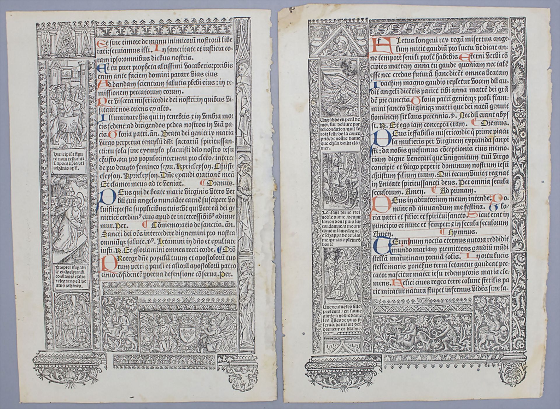 Stundenbuchblatt mit Verkündigungsszene / A book of hours sheet, wohl Frankreich, Ende 15. Jh. - Image 8 of 14