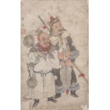 Guan You und Zohu Cang, Tuschemalerei, Qing Zeit, China, 17./18. Jh. Signatur: links unten ...