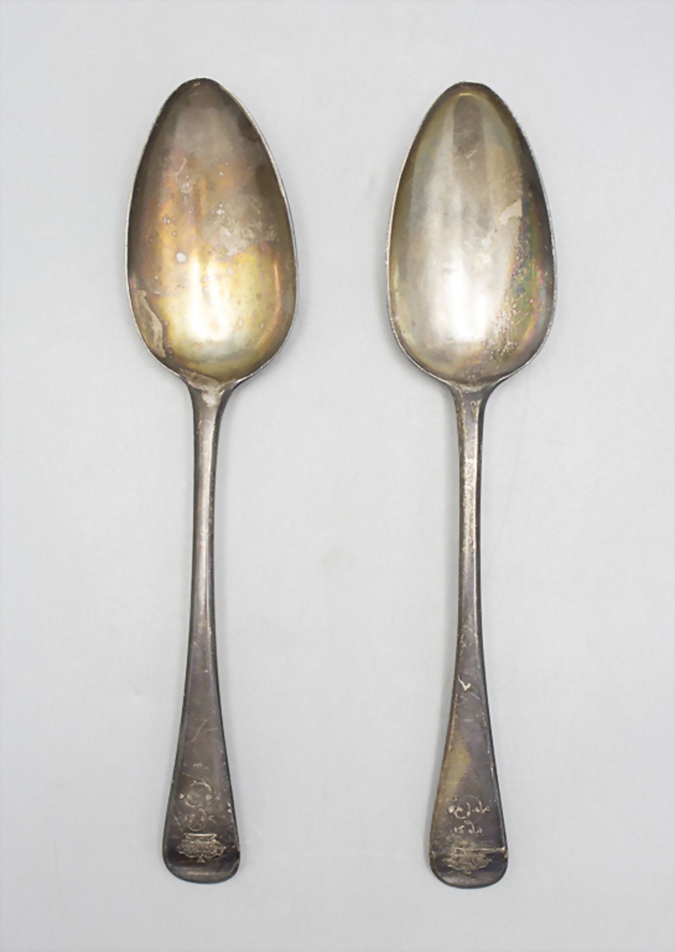 2 Löffel / 2 silver spoons, Solomon Hougham, London, 1806