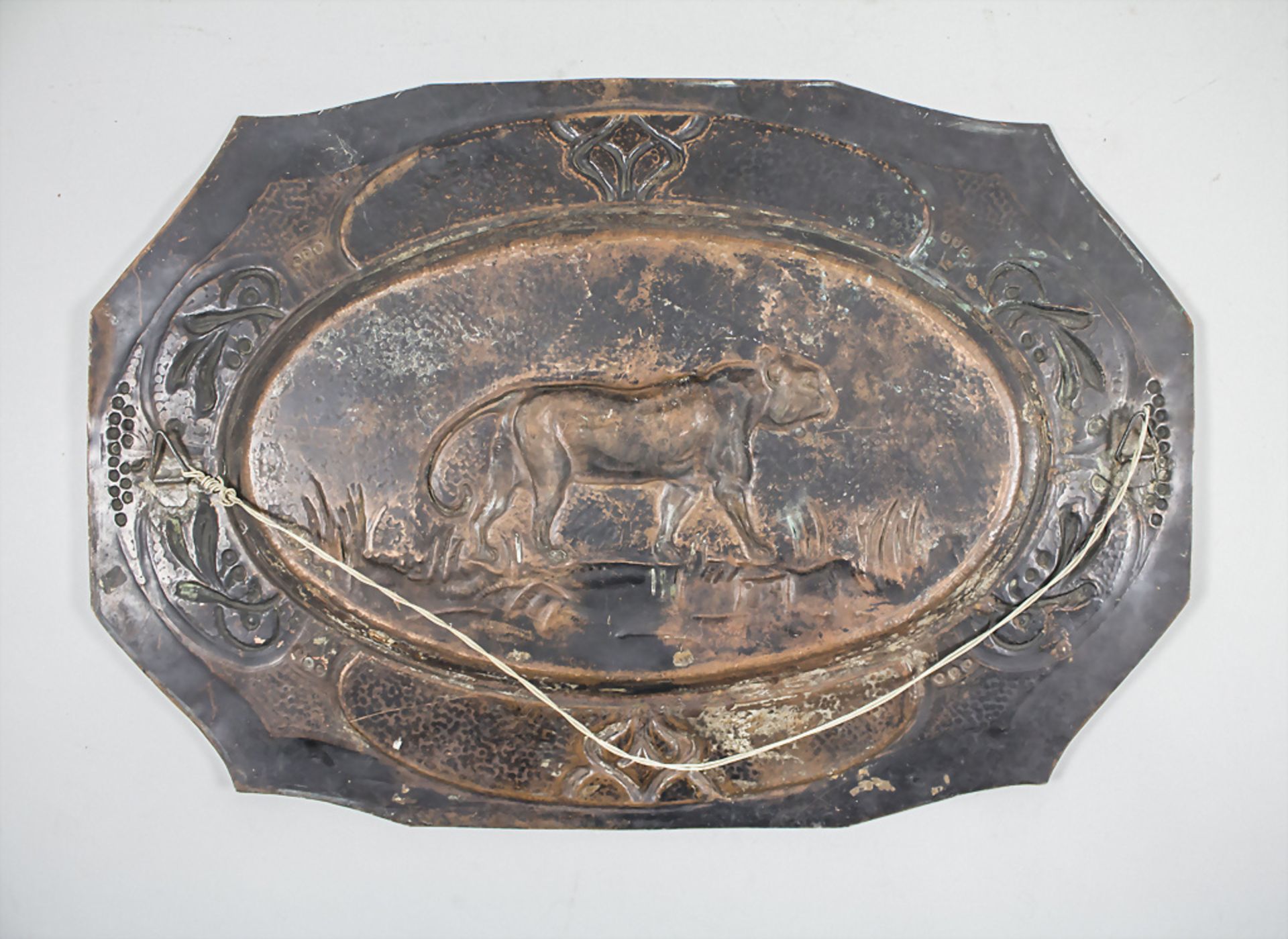 Kupfer-Wandplatte 'Panther' / A copper wall plate 'Panther' - Image 3 of 3