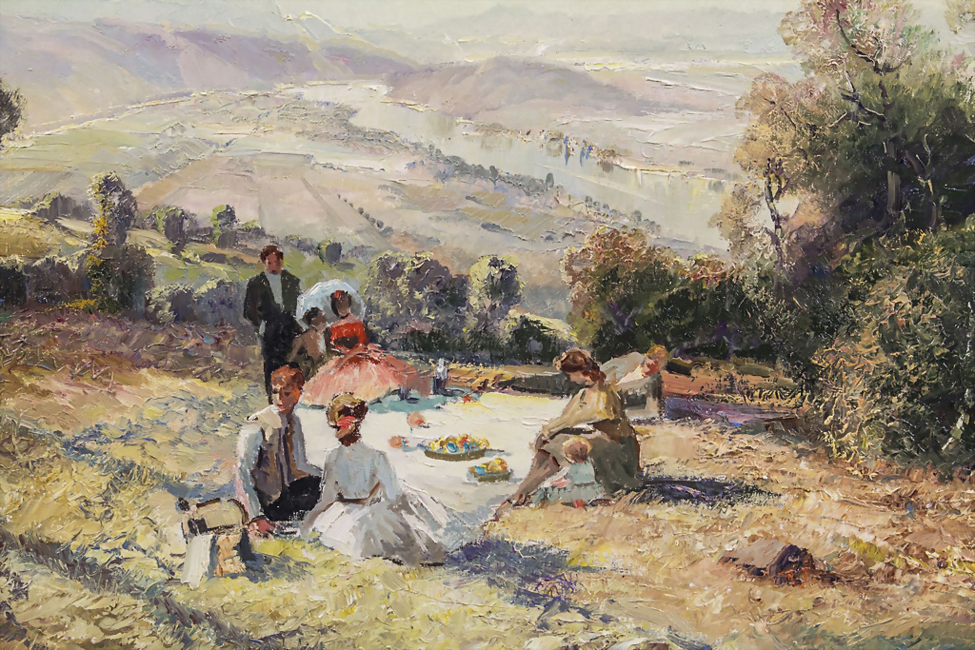 Ludwig GSCHOSSMANN (1894/1913-1988), 'Picknick am Starnberger See'/ 'A picnic at the Starnberg ... - Bild 3 aus 5