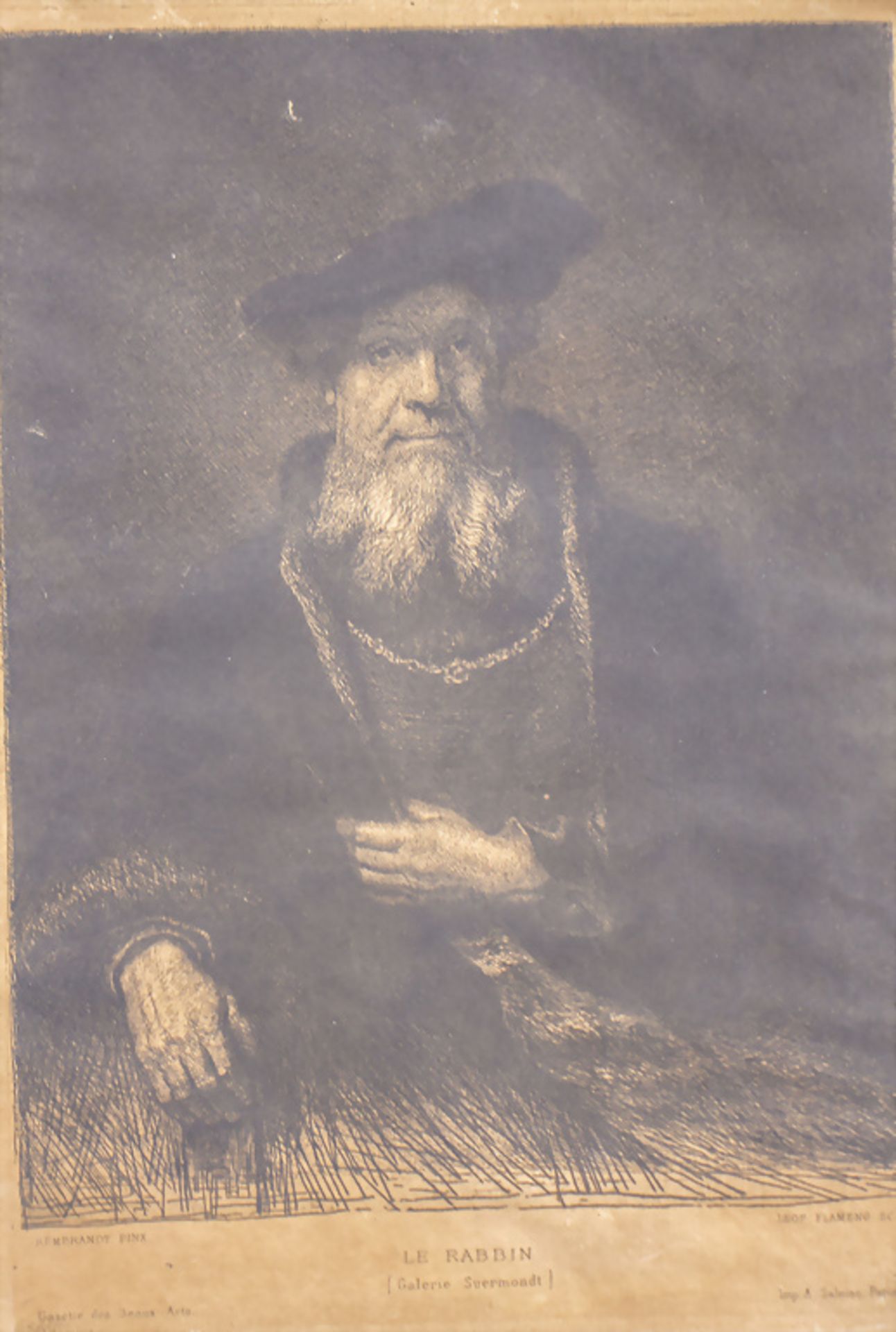 Rembrandt VAN RIJN (1606-1669), 'Le Rabbin', Gazette des Beaux Arts, Paris, Ende 19. Jh.