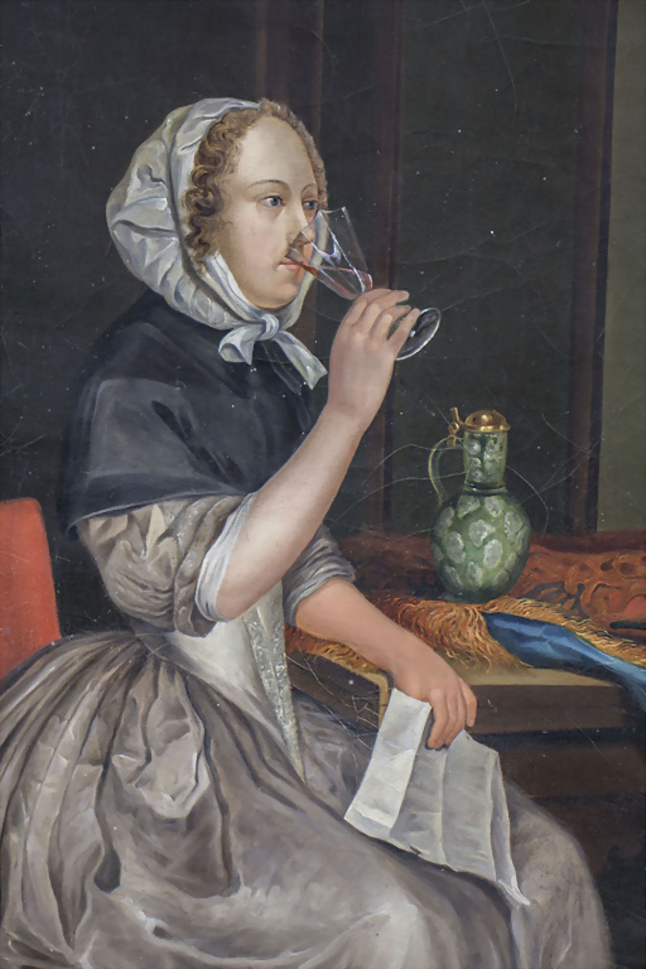 Gerard Ter Borch d. J.(1665), nach, 'Dame mit Weinglas' / after, 'A lady with wine glass', ... - Bild 3 aus 4