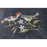 Pietra-Dura-Steinmosaik mit Vögeln auf Blütenzweig / A Pietra Dura stone mosaic with birds on ...